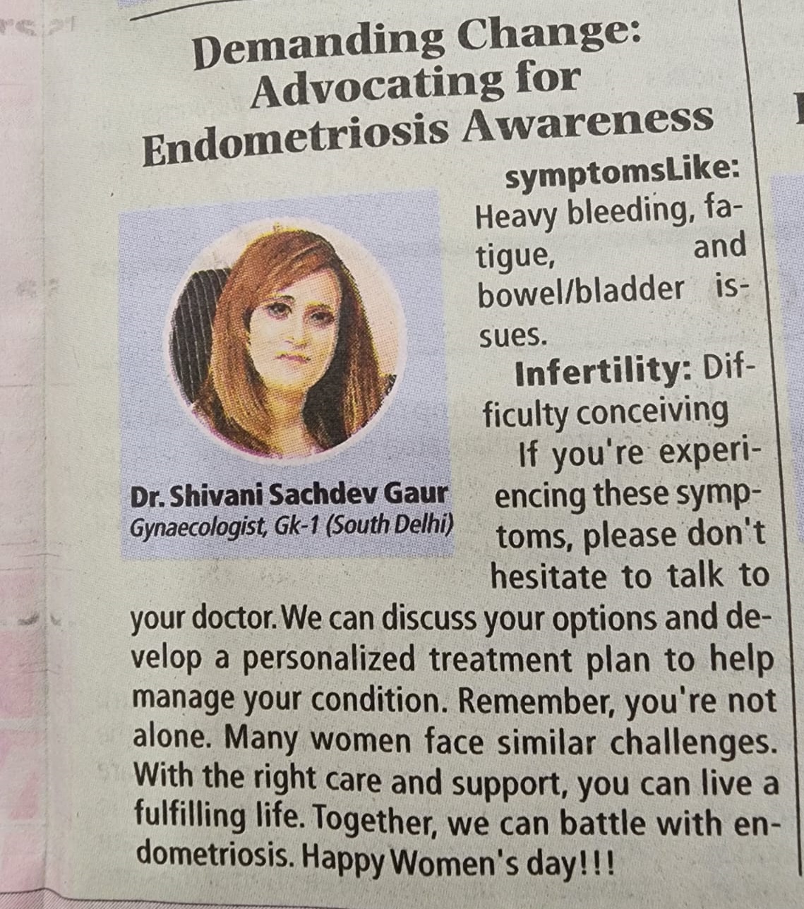 Demanding change advocating for endometriosis awareness